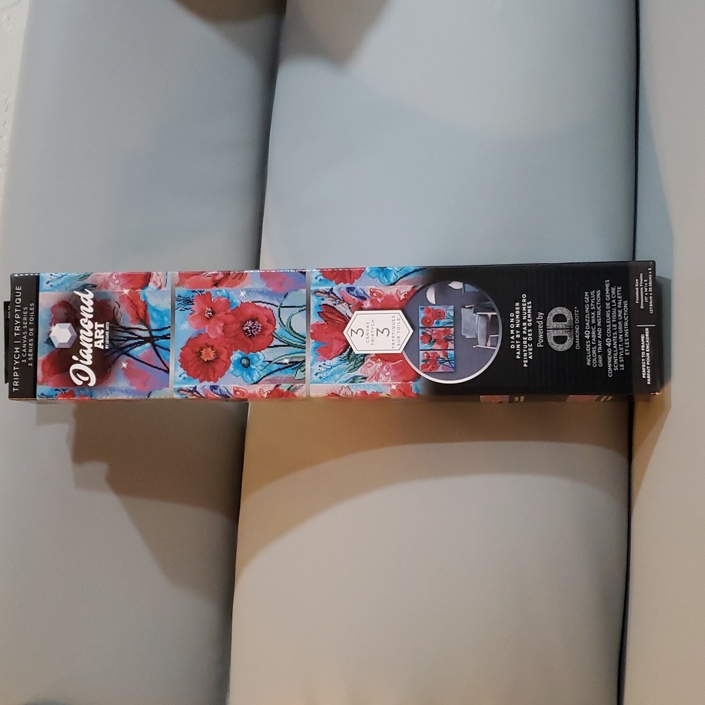 3 panel poppies diamond art kit NIB